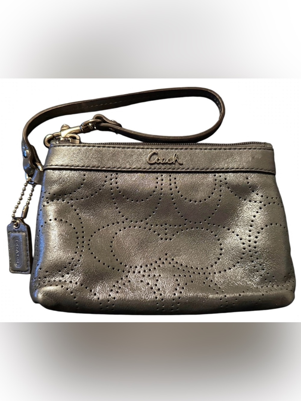 Vintage- Coach- Ashley Perforated Signature Leather Wristlet